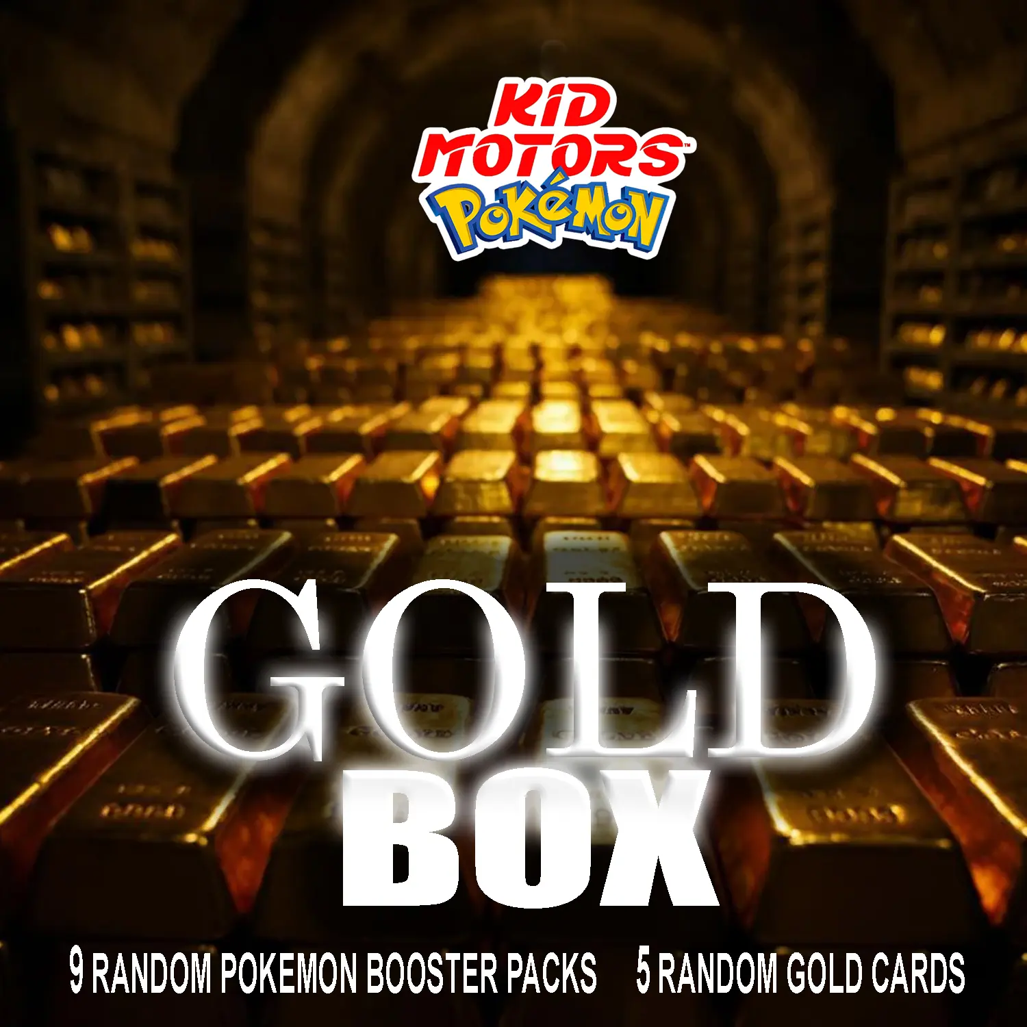 Pokemon Gold Box 10 Booster Packs - 5 Gold Cards