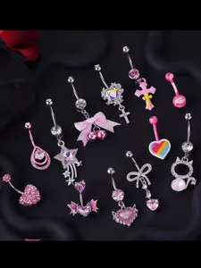 High-Quality Y2K Belly Button Ring, Low Allergy, Anti-Fade, Piercing Accessory, Suitable for Daily Use and Parties, Elegant Gift