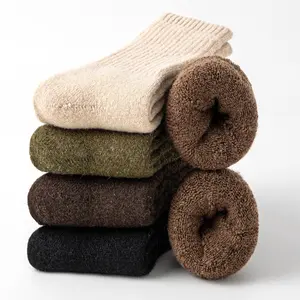 5 Pairs Womens Merino Wool Thermal Socks Winter Thick Warm Hiking Cozy Crew Comfy Boot Socks Womenswear Makapal