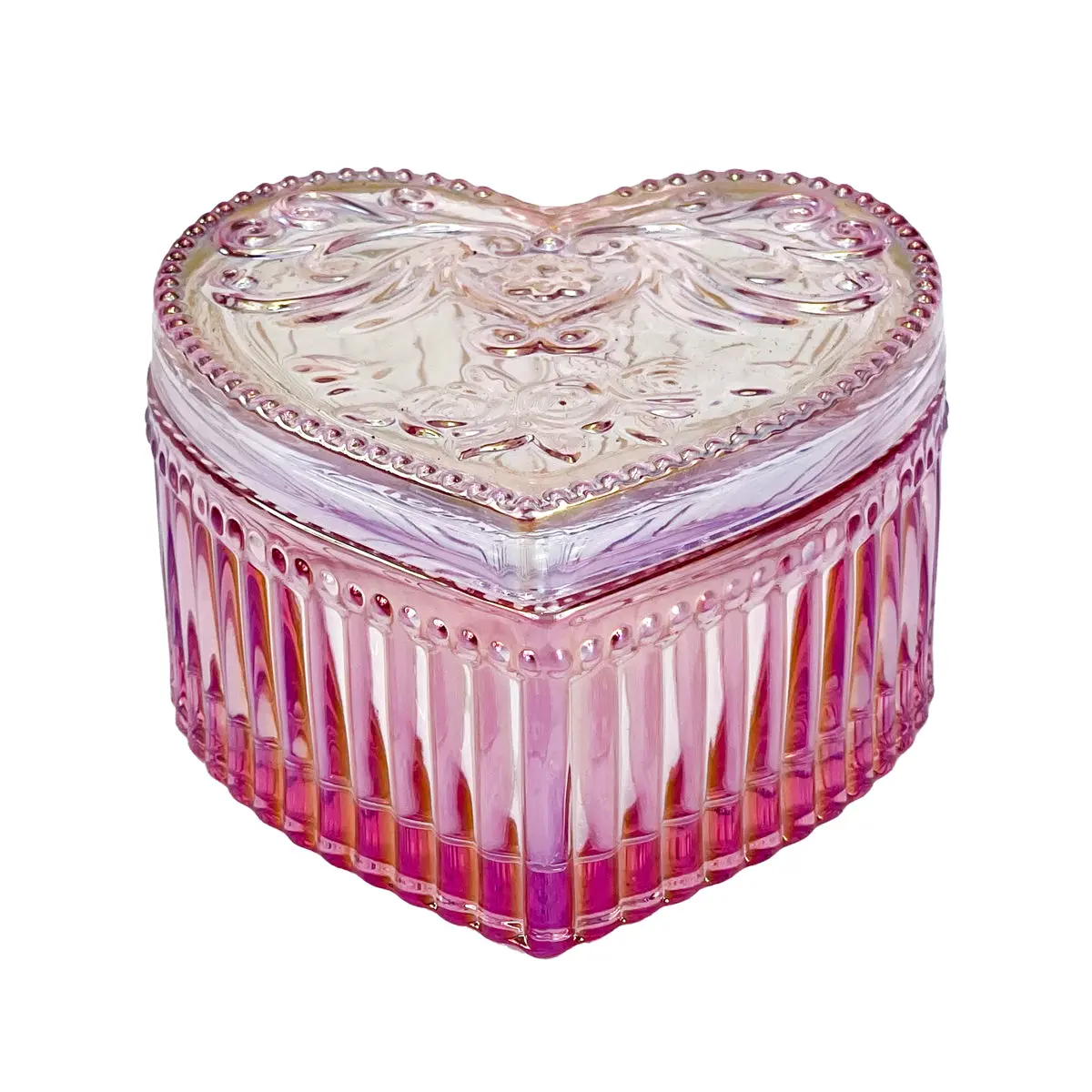 5 Oz Corazon Pink Iridescent Vessel For Candle Makers candle making