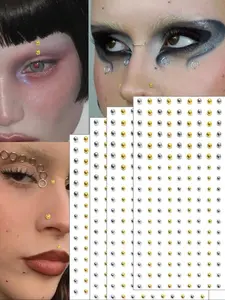 Face  Lip Stud Fake Piercings Nose Stud Eyebrow Stud Fake Piercing Belly Stud,Silvery Button Sticker Suitable For All Kinds Of Makeup Like Cool Punk Y2K Fake Nose Ring