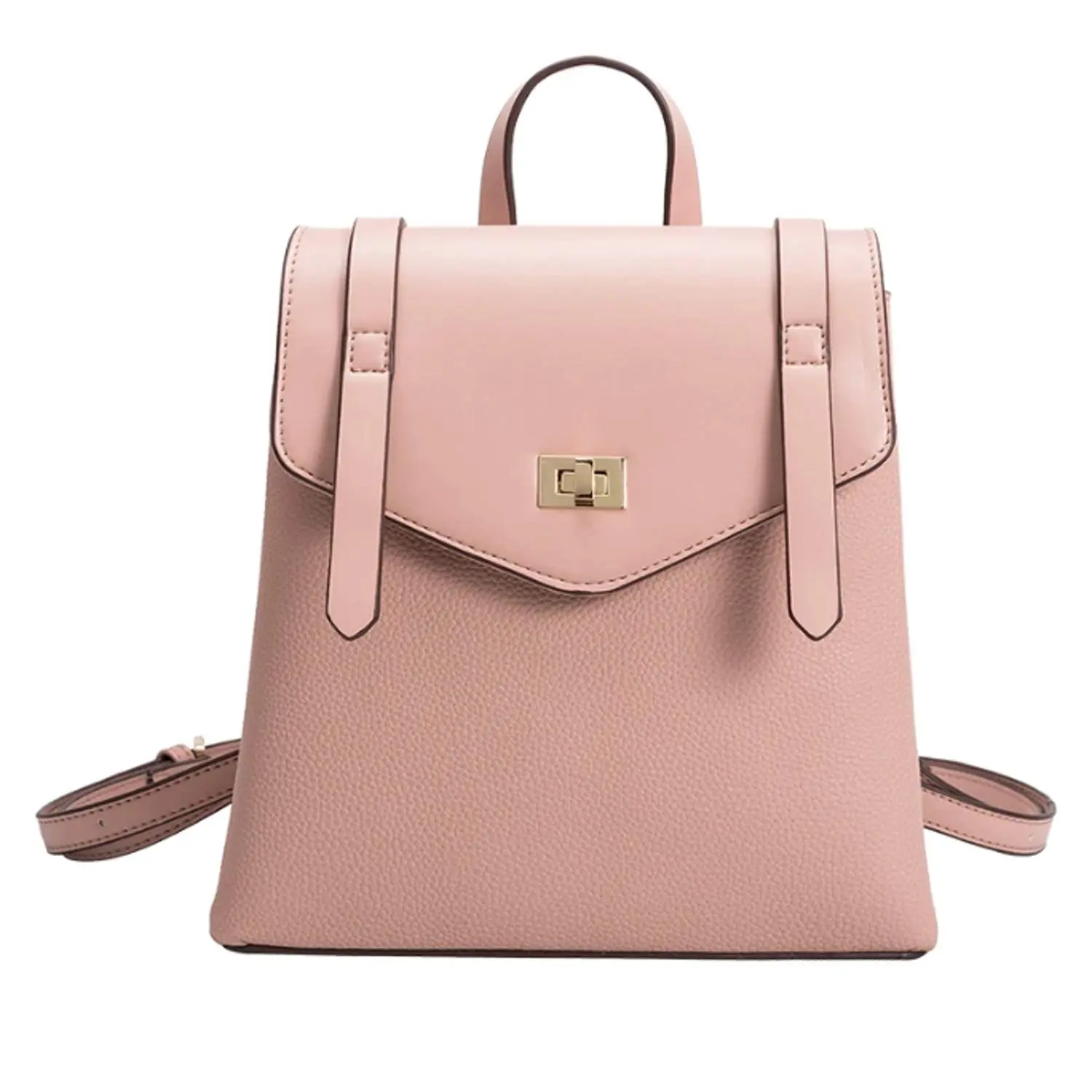 Fashion Culture Women's Classic Small Functional Vegan PU Leather Backpack - Maxine Casual Day Bag with Multi-Compartment, Adjustable Shoulder Strap, Female, Built-In Organizer, Adults
