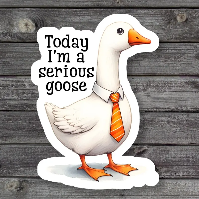 Serious Goose Sticker, Funny Silly Goose Sticker, Gen Z Humor, Millennial Laptop Sticker, Water Bottle Stickers, Hydroflask Vinyl Sticker