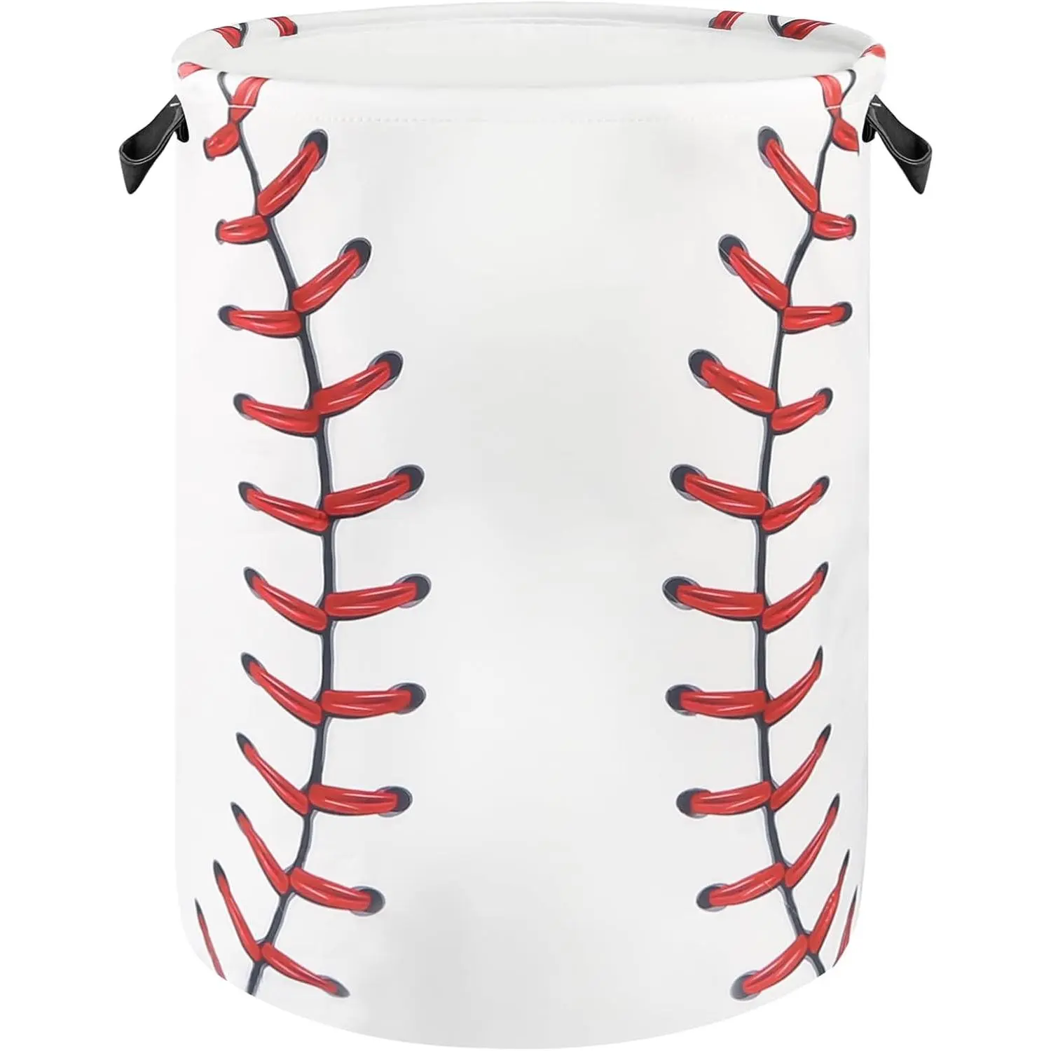 Baseball Laundry Basket for Boys Room Decor, Ball    Hamper for Bathroom Bedroom, Teens  Clothes Storage Bag Foldable  Bin,17.71"x13.77"