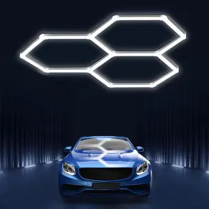 Hexagon led Lights: DIY Ceiling LED Gym Light Hexagon Garage Lights 16660LM Bigger Size for Basement Warehouse Workshop Barbershop  Care Wash Room Auto Beauty Shop Exhibition Hall 3 Grids 6500K