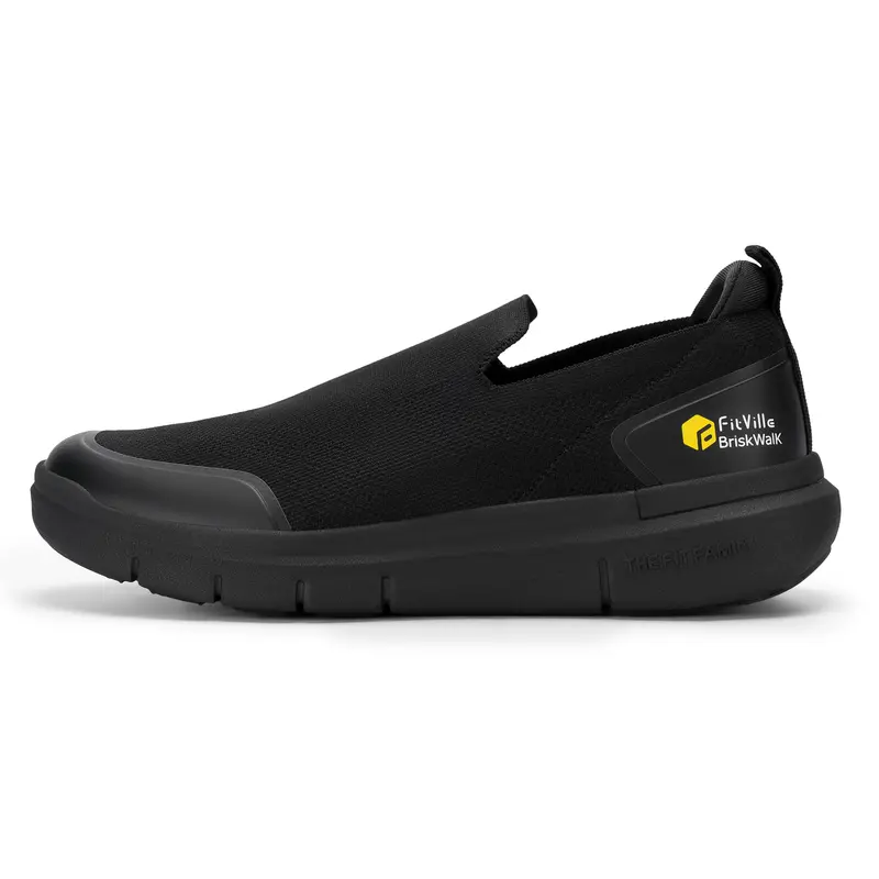[Back To School] FitVille Men's BriskWalk Recovery Slip-On Explorer V1 Casual Walking Sneakers - Summer Lightweight Woven Fabric Fitness Sneakers, Wide Toe Box, Memory Foam Cloud-Like Cushioning, Cushioned Support, Adaptable Fit, Trendy Father's Day Gifts