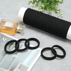 【 Gift 】 "Black hair circular rubber band gift, canned black headband set of 100 pieces