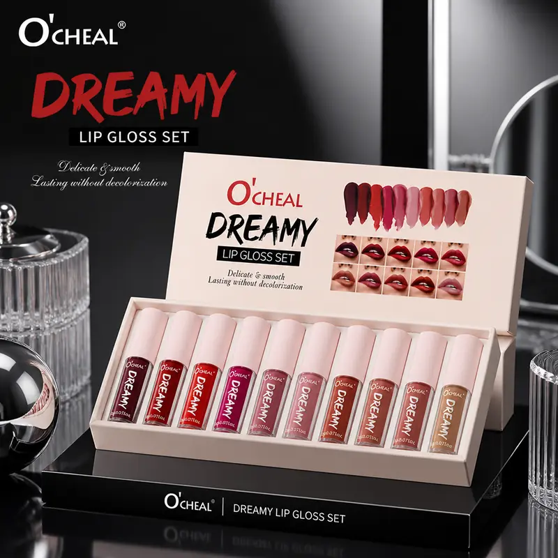 10-Piece Matte Lip Color Set for Women, 10 Versatile Velvet Lip Shades for Natural, Soft Glam and Bold Makeup Looks, Lightweight Comfortable Lip Makeup Collection for Everyday Wear, Dates, Parties and Special Occasions