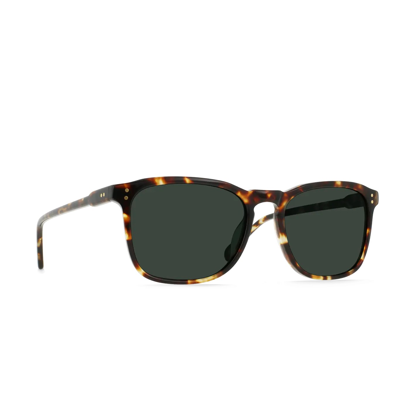 RAEN Wiley-Brindle Tortoise Green Polarized-56 Lightweight Masculine Square Sunglasses for Round or Oval Face Shapes