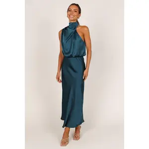 Anabelle Halter Neck Midi Dress - Teal