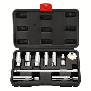 10 Piece Spark Plug Socket Set 3/8 Inch Magnetic Universal Extension Rod Spark Plug Tool Set
