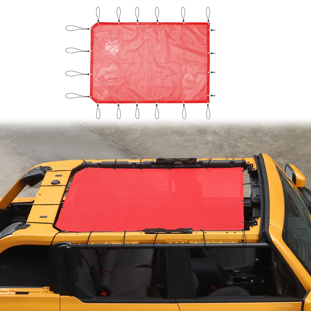 Exterior Insulation Mesh Car Sun Shade Cover for 2021+ Ford Bronco - Triple-Layer Coat, Laser-Cut Fit, UV Resistant, Paint Safe Car Covers & Shelters, Roof Protector, Car Sun Shades, Uv Protective Sunshade