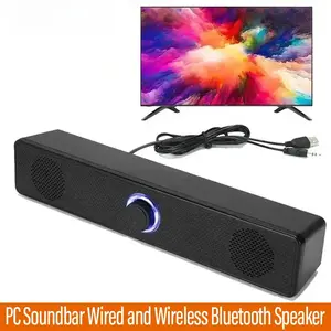 PC Soundbar Wired and Wireless Bluetooth Speaker USB Powered Soundbar for TV Pc Laptop Gaming Home Theater Surround Audio System