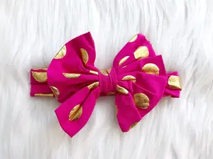 SALE Hot Pink & Gold Dot Fan Headband