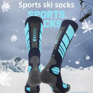 Thick Warm Breathable Winter Long Socks for Men and Women, Ideal for Ice Skating Skiing Hiking Outdoor Sports, Knee High Snowboarding Socks, Athletic Socks