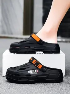 Men's Convertible Chunky EVA Clogs, Dual-Wear Heel Strap, Breathable Perforated Upper, Thick Cushioned Platform Sole, Non-Slip Outsole, Garden Shoes for Indoor & Outdoor Daily Use