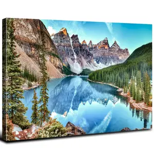 Colorado Wall Art Banff Mountain Moraine Lake National Park Photo Canvas Prints Forest Wall Decor Living Room Bedroom Artwork Nature Landscape Framed Pictures Bathroom Office Home Decorations