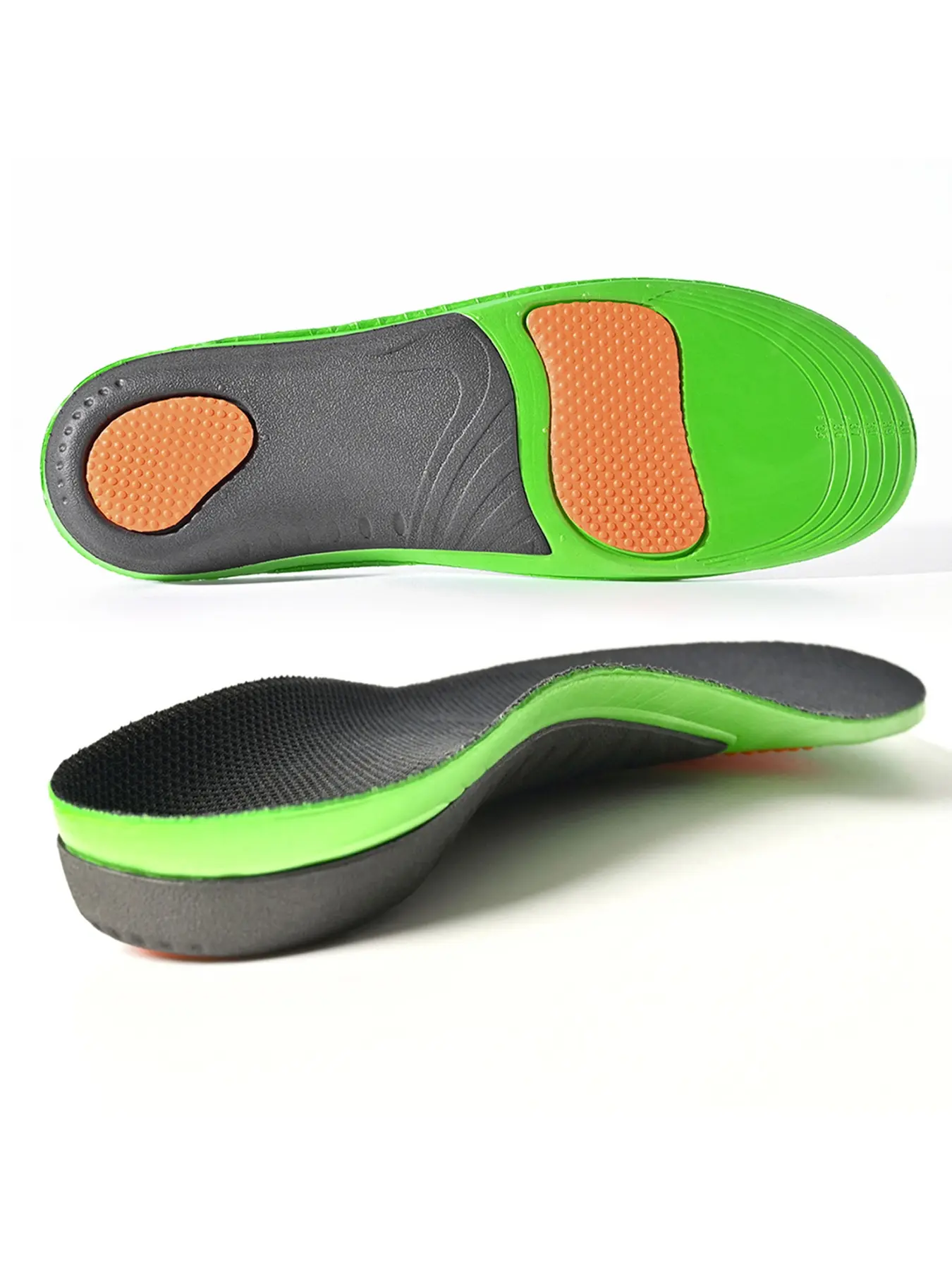 High Arch Support Sports Insoles, Sport Performance Insoles, Shock Absorbing, Durable, Breathable, Odor Resistant, Ergonomic Fit for Sneakers, Casual Shoes, Hiking Boots, Orthopedic Insoles