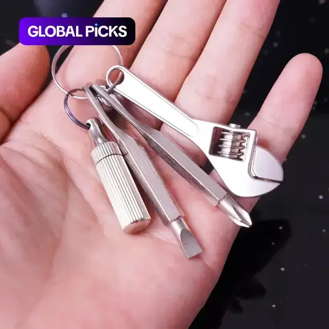 4-in-1 Pocket Mini Tool - EDC Portable Mini Tools: Multifunctional Work Tools, Copper Pocket, Letter Opener, Mini Screwdriver, and Keychain Wrench - Outdoor Camping & Bicycle/Motorcycle Repair Kit for Home Maintenance #GLOBAL PICKS