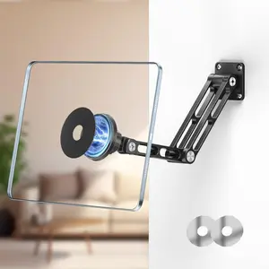 OHLPRO Tablet Wall Mount Magnetic Aluminium 360 °     Rotating iPad Wall Mount Extendable & Foldable Tablet Holder Wall for Office Kitchen Gym, Universal All Phones & Tablets