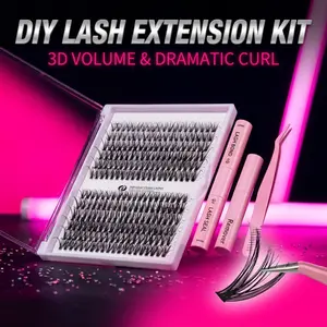 30D-40D Mixed D Curl Lash Clusters, Reusable Natural Look Cosmetic Eyelash Extensions, Makeup Products