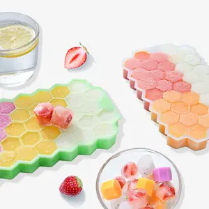 1pc 37 Grids Silicone Ice Tray, Ice Making Box, Soft Silicone, Low Temperature Resistant, Easy To Clean, Food Grade Ice Cube Mold Tray