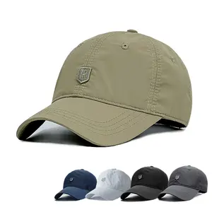 Lightweight Quick-Dry Baseball Cap for Men & Women | Breathable Nylon Golf & Fishing Hat with Metal Emblem - Adjustable Fit, UV Protection, Perfect for Summer Outdoor Activities & Casual Daily Wear