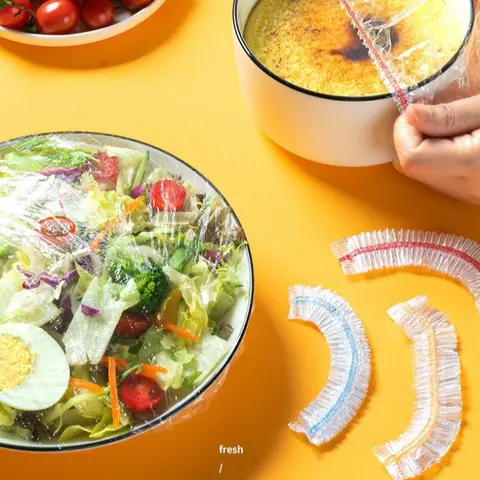 Food Fresh Keeping Cover, 100pcs/set Reusable Clear Plastic Wrap, Elastic Food Storage Cover, Kitchen Gadgets for Home Use, Containers, Durable Solid Plastic, Healthy Eating Containers