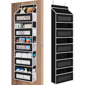 1pc Behind Door Wardrobe Storage, Multi-Layer Hanging Bag Classification, Bathroom/Bedroom Items, 5 Large Capacity Pockets, Hanging Wardrobe Storage Boxes, Non Woven Organizer