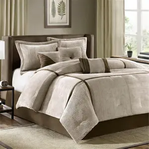 212 MAIN Khaki Reptile & Amphibian Decoration 7-Pieced Brushed Back Comforter Set - Cal King Bed