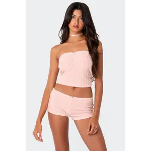 Sweetpea Ruched Pointelle Tube Top Sweetpea Ruched Pointelle Tube Top