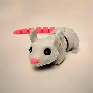 Whiskered Wanderer: mouse collectible figurine fidget toy Mini 3D figurine decor Cute desk buddy Articulated