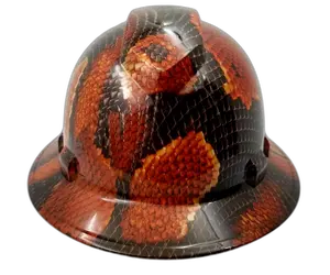 Red Copper Boa Constrictor - Custom Hydro Dipped Full Brim Hard Hat