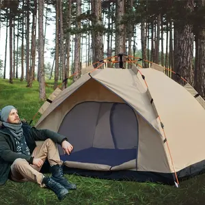 4 Person Automatic Pop-Up Tent, Quick Opening Camping Tent for Beach, Fishing, Hiking & Hunting, Lightweight Portable Outdoor Shelter