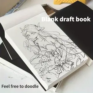 A6 Portable Blank Sketchbook, 1 Count 250 Sheets Thickened Graffiti Sketchbook, Tearable Drawing Paper Sketchbook for Students School Office