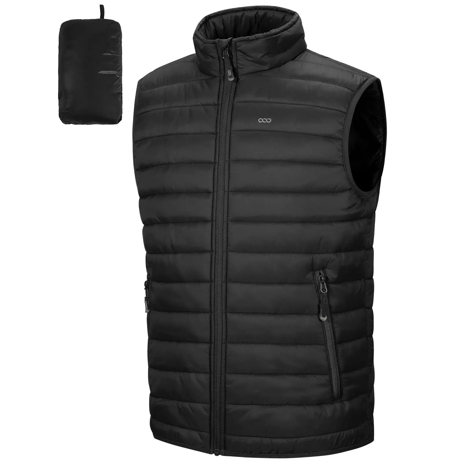 33000ft Men's Lightweight Packable Insulated Puffer Vest Tops - Menswear Outerwear with Fabric Shell & Pocket, Warm Winter Sleeveless Jacket for Golf, Running