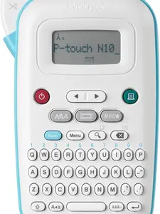 Brother P-Touch PT-N10 Portable Handheld Label Maker Thermal Label Printer with QWERTY Keyboard, Built-in Cutter, White