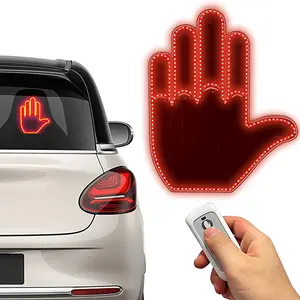 Fenikso Hand Gesture Light for Car, Finger Light Led Car Back Window Sign, Car Finger Light with Remote, Road Rage Led Sign for Car, Ideal Gifted Car Accessories for Men
