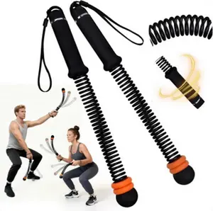 Cordless Battle Ropes with Adjustable Resistance Springs - Weighted Ropeless Battle Rope for Home Gym Exercise