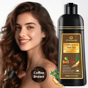 5-in-1 Coffee Brown Dye | Ginseng & Clove | Ammonia-Free | 30-Min Gray Solution | Warm Tone Radiance | Moisture Rich | 500ml Haircare hair dye