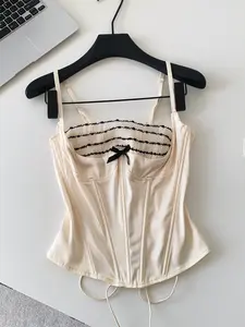 SINGREINY Lace Corset Sexy Camisole Female Strap Spliced Hotsweet Beach Party Tank Top Summer 2026 Ins Holiday Basic Mini Tops For Womenswear