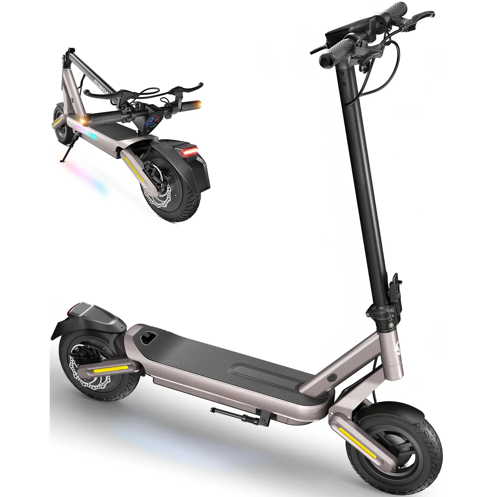 【Go-To for Commute】Dealsforyou 10'' Electric Scooter with Dual Suspensions, 28MPH, 800WMotor, 35Miles Long Range, Dual Braking, Max Load 330 lbs Summervibes