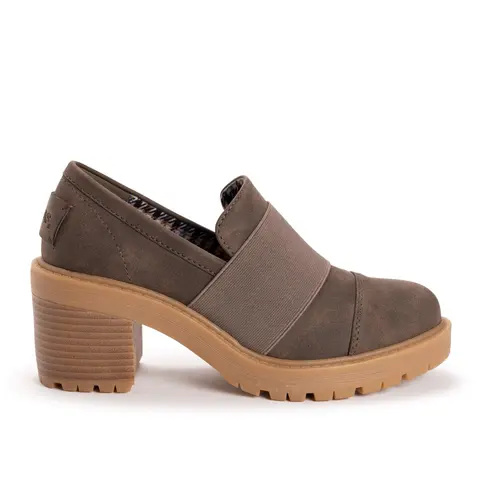 Women's Muk Luks Lucy Lettie Slip-On Loafer Platform Shoes - Synthetic PU Leather, Chunky Block Heel, Memory Foam, Round Toe, Lug Sole, Chic Vamp Strap, Comfortable Casual Daily Walking Shoes (US Sizes 6-11, All Seasons, Any Occasion)