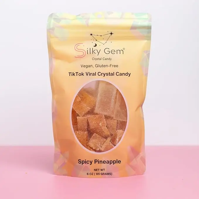 Silky Gem Spicy Pineapple Bites: Viral ASMR Crystal Candy – Handcrafted Edible Jewelry – 6 oz Bag