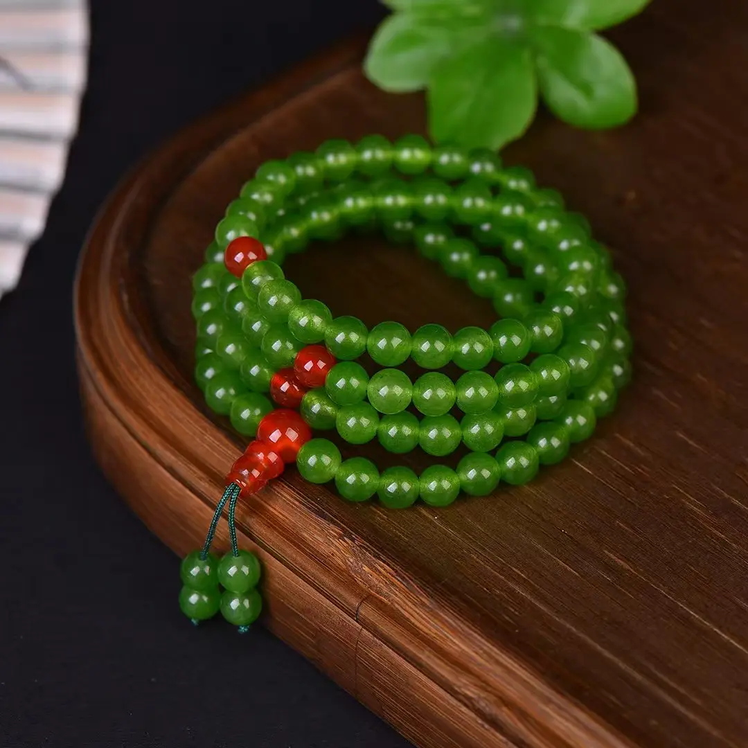 Green Jasper 108 Beads Taoist Mala | Balance Yin-Yang, Attract Calm Energy