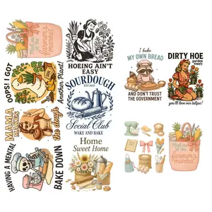 Bake and Gardening Lover Premade DTF Gang Sheet-10 Adult Prints Baking & Gardening Transfers Sourdough Designs for DIY Enthusiasts