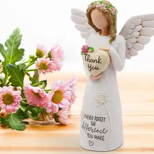 Mother's Day Angel Statue Holding Heart, Resin Craft Decorative Figurine, Living Room Home Decoration, Memorial Holiday Gift