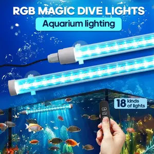 USB Powered RGB Aquarium Light, Adjustable Brightness & Color Modes, Multi-Color LED Fish Tank Lamp, Durable Aluminum Alloy, Easy Install