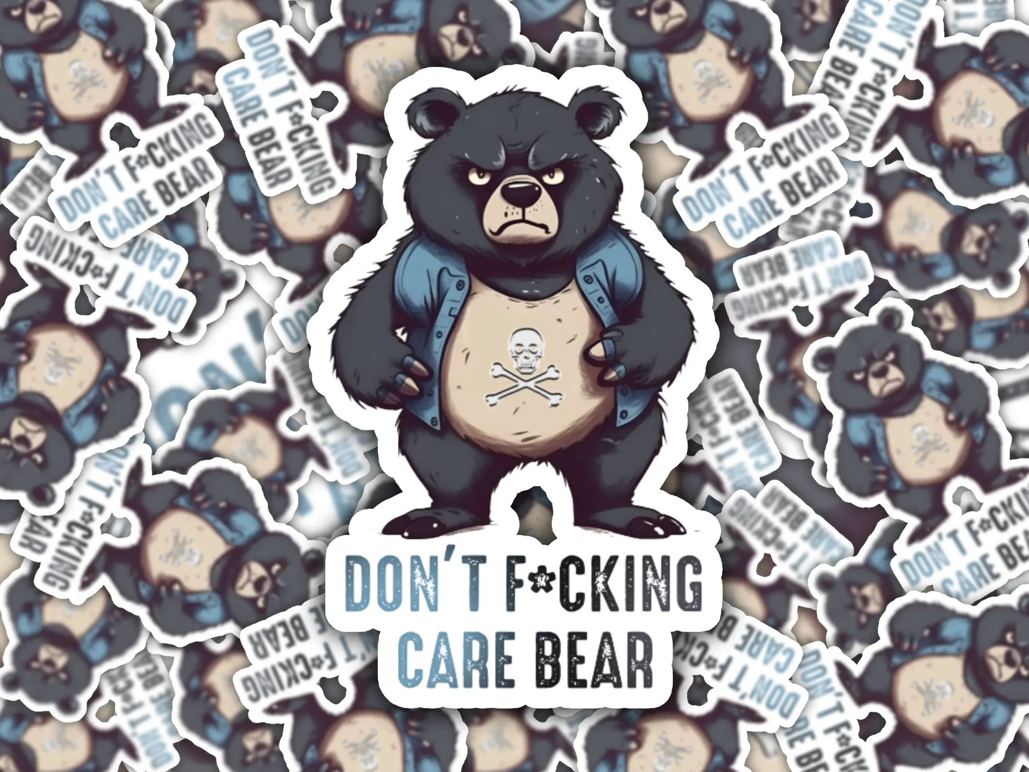 Funny Don’t Care Bear Sticker Dec Vinyl or Decorative