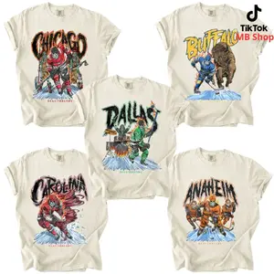 Comfort Colors Ivory, Skeleton Hockey T-shirts - DEAD THREADS ORIGINAL RO